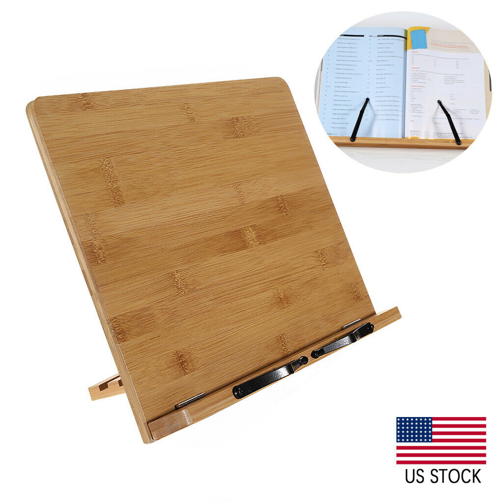 Us Foldable Book Stand Cookbook Holder Desk Reading Rack With Adjustable Height